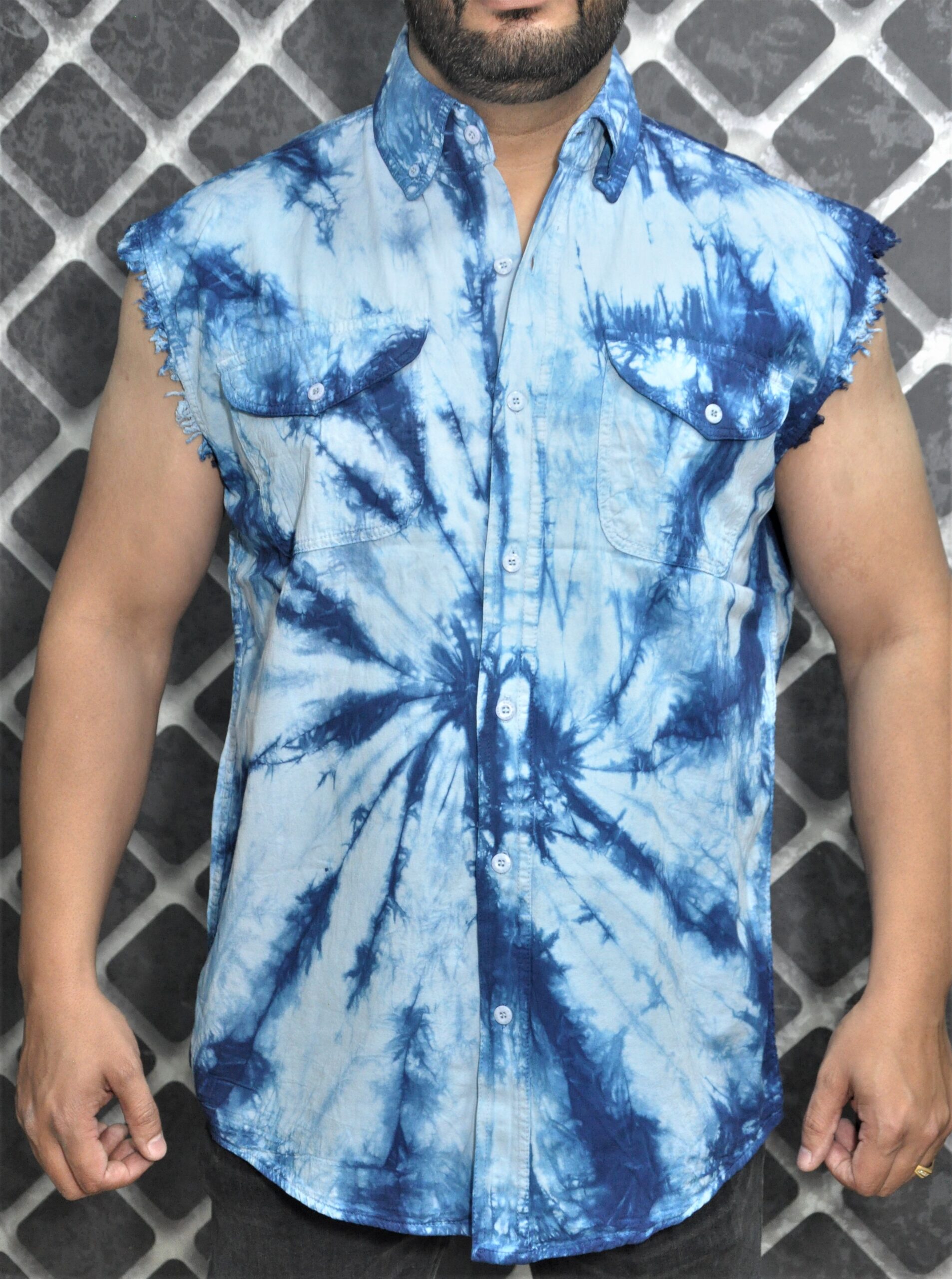 Tie/Dye Denim Shirts - Biker Wear USA