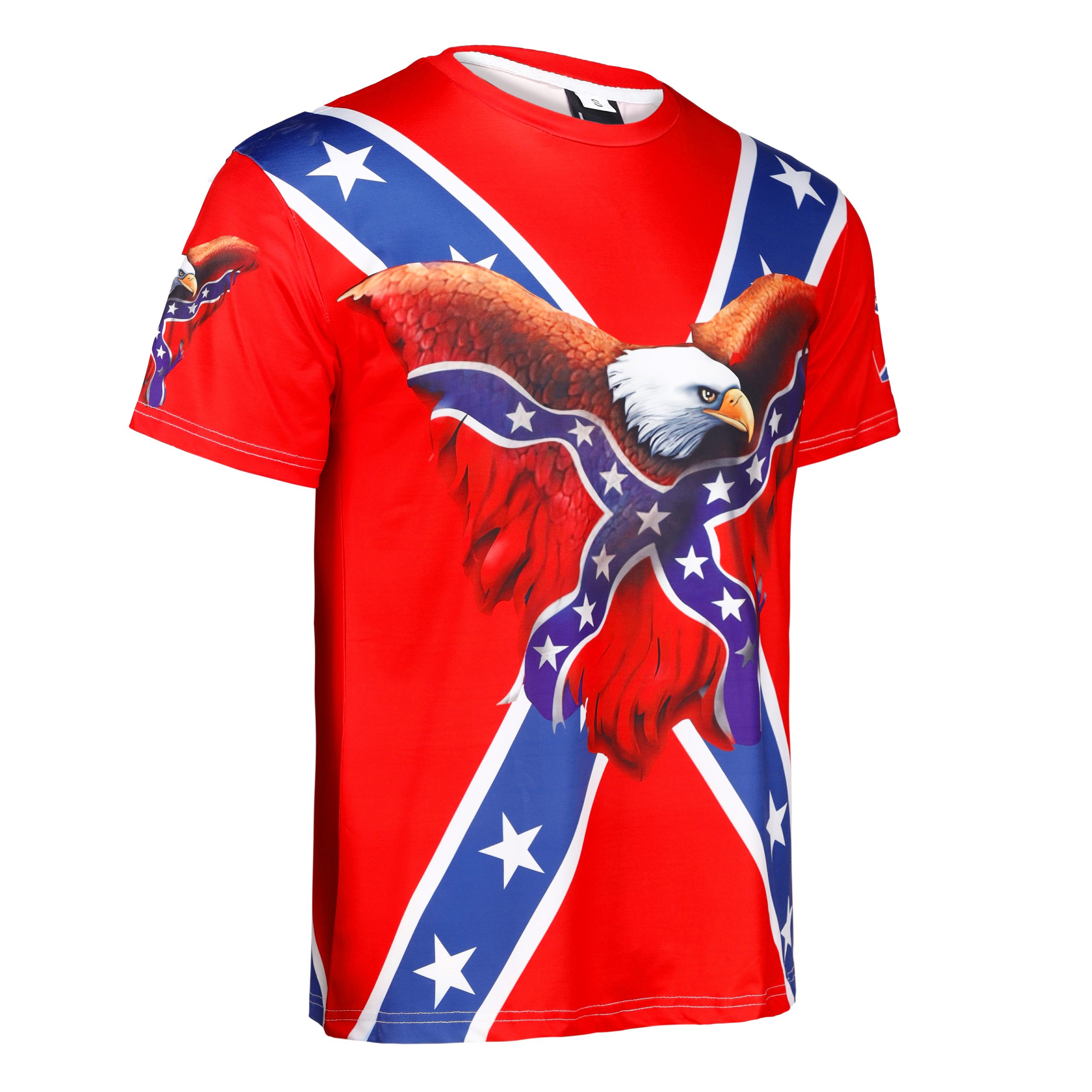 Rebel Flag American Eagle T-Shirt Biker USA