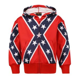 REBEL FLAG TODDLER HOODED SWEATSHIRT WITH ZIPPER