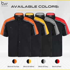 Men's Industrial/Mechanical  Work Shirt With Shoulder Reflective Lining
